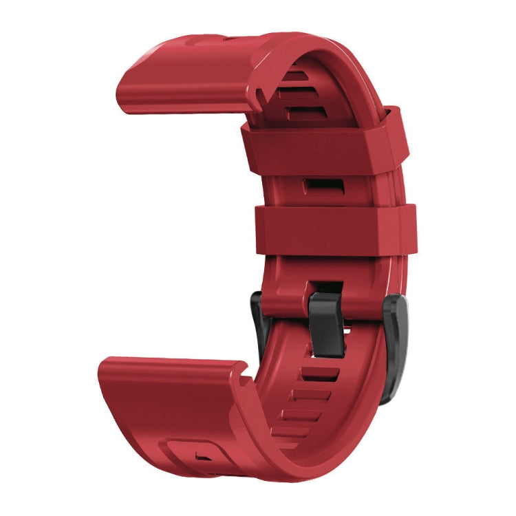 Black Buckle Silicone Watchband, For Garmin Fenix 7 / 6 Pro / 5 Plus 22mm, For Garmin Fenix 7X / 6X / 5X 26mm