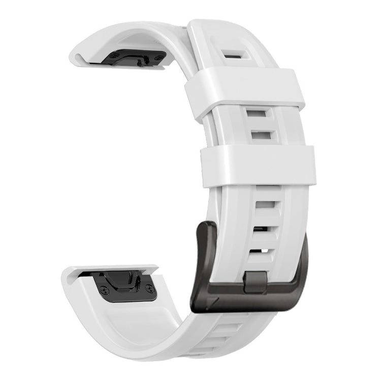 Black Buckle Silicone Watchband, For Garmin Fenix 7 / 6 Pro / 5 Plus 22mm, For Garmin Fenix 7X / 6X / 5X 26mm