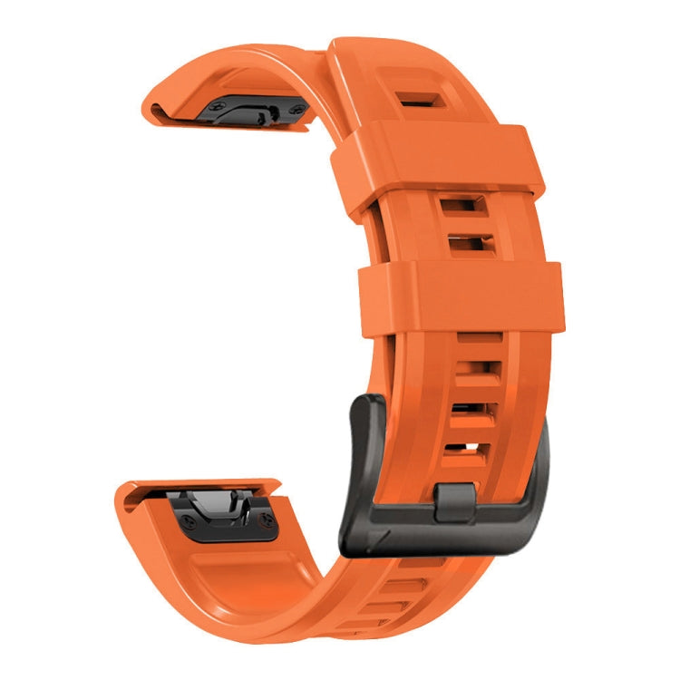 Black Buckle Silicone Watchband, For Garmin Fenix 7 / 6 Pro / 5 Plus 22mm, For Garmin Fenix 7X / 6X / 5X 26mm