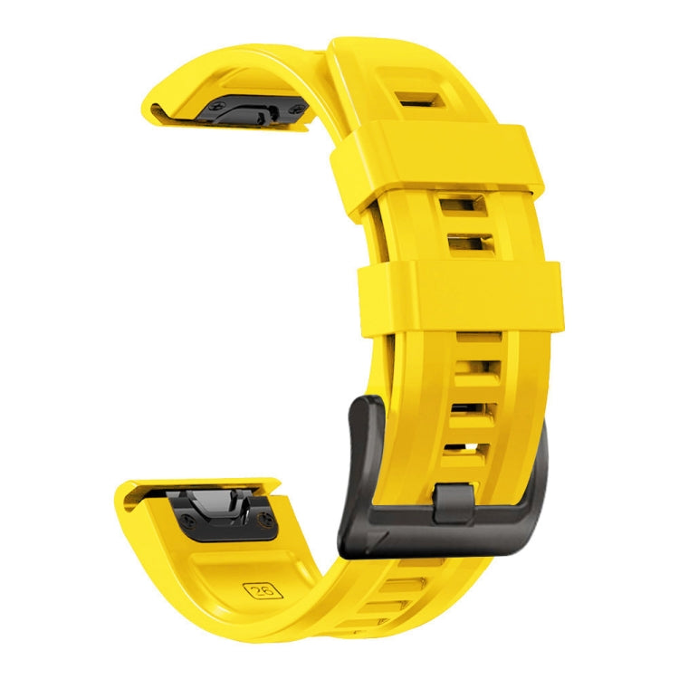 Black Buckle Silicone Watchband, For Garmin Fenix 7 / 6 Pro / 5 Plus 22mm, For Garmin Fenix 7X / 6X / 5X 26mm