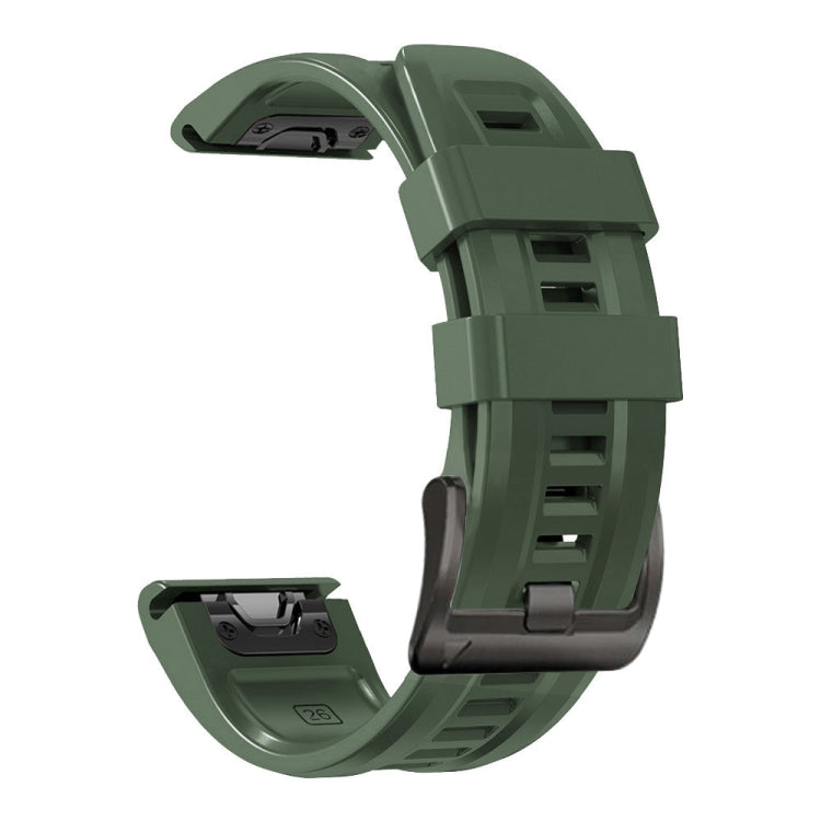 Black Buckle Silicone Watchband, For Garmin Fenix 7 / 6 Pro / 5 Plus 22mm, For Garmin Fenix 7X / 6X / 5X 26mm