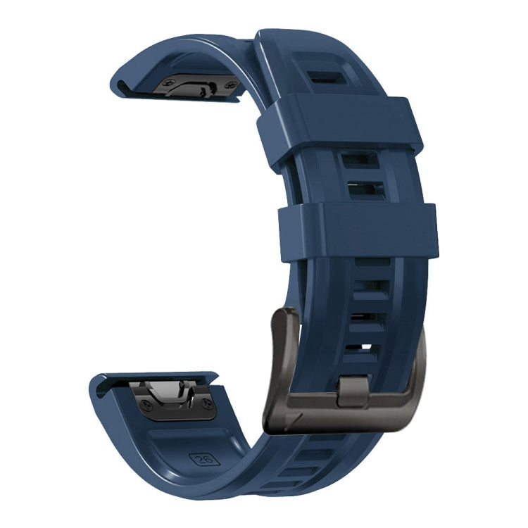 Black Buckle Silicone Watchband, For Garmin Fenix 7 / 6 Pro / 5 Plus 22mm, For Garmin Fenix 7X / 6X / 5X 26mm