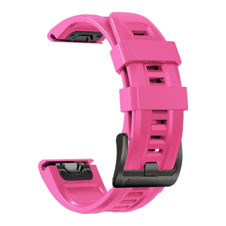 Black Buckle Silicone Watchband, For Garmin Fenix 7 / 6 Pro / 5 Plus 22mm, For Garmin Fenix 7X / 6X / 5X 26mm