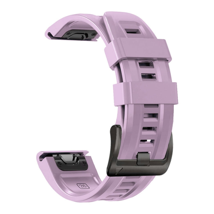 Black Buckle Silicone Watchband, For Garmin Fenix 7 / 6 Pro / 5 Plus 22mm, For Garmin Fenix 7X / 6X / 5X 26mm