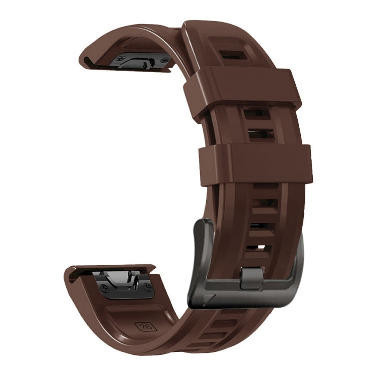 Black Buckle Silicone Watchband, For Garmin Fenix 7 / 6 Pro / 5 Plus 22mm, For Garmin Fenix 7X / 6X / 5X 26mm