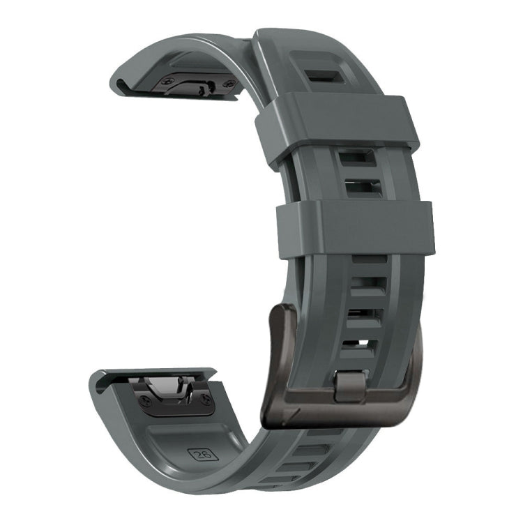 Black Buckle Silicone Watchband, For Garmin Fenix 7 / 6 Pro / 5 Plus 22mm, For Garmin Fenix 7X / 6X / 5X 26mm
