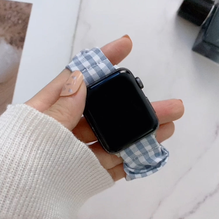 Single Loop Elasticity Cloth Grid Watchband For Apple Watch Series, 7 41mm / 6&SE&5&4 40mm / 3&2&1 38mm, 7 45mm / 6&SE&5&4 44mm / 3&2&1 42mm
