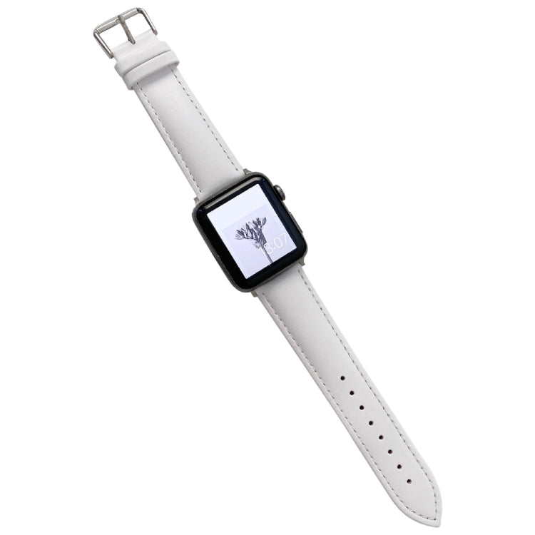 Glossy Leather Watchband For Apple Watch Series, 7 41mm / 6&SE&5&4 40mm / 3&2&1 38mm, 7 45mm / 6&SE&5&4 44mm / 3&2&1 42mm