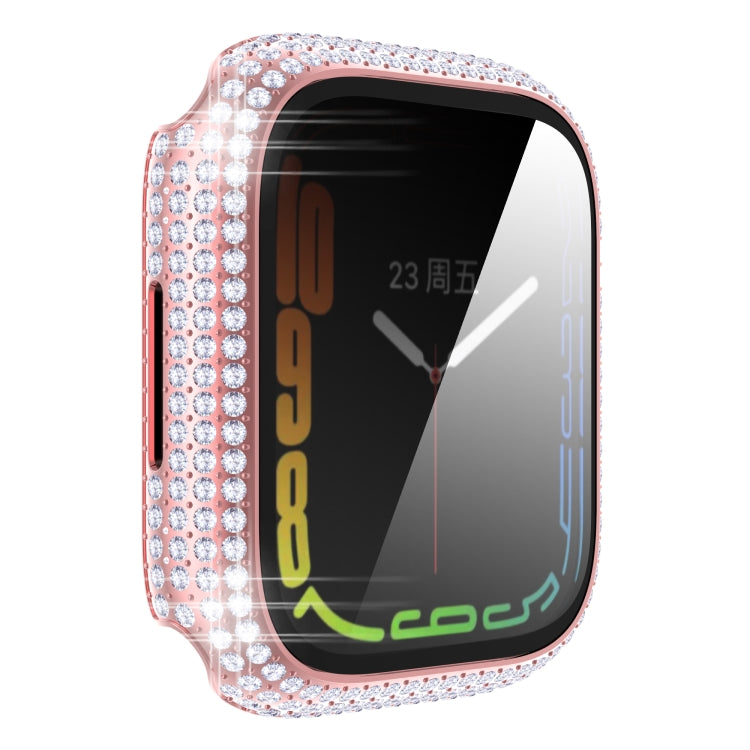 Diamond PC + Tempered Glass Watch Case For Apple Watch Series, 7 41mm, 7 45mm
