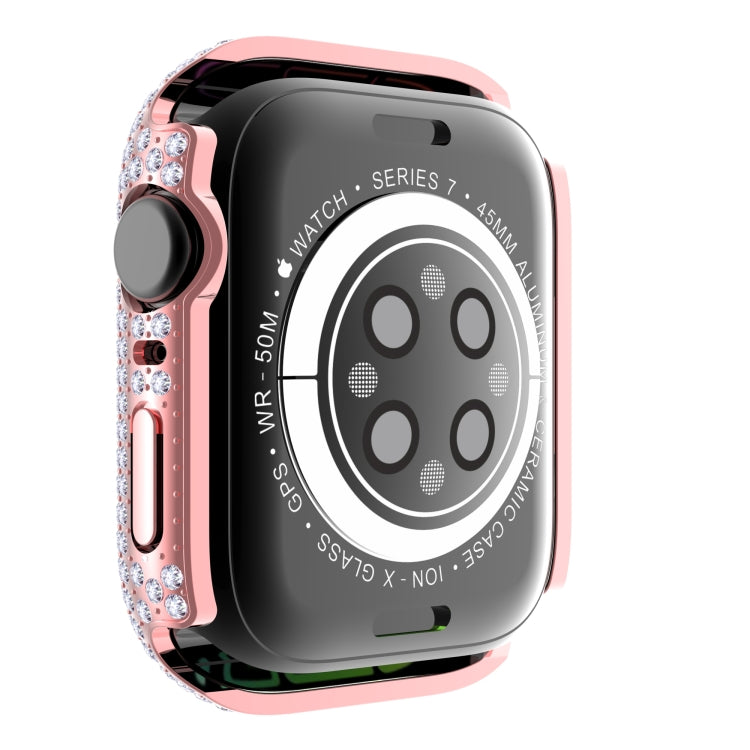 Diamond PC + Tempered Glass Watch Case For Apple Watch Series, 7 41mm, 7 45mm