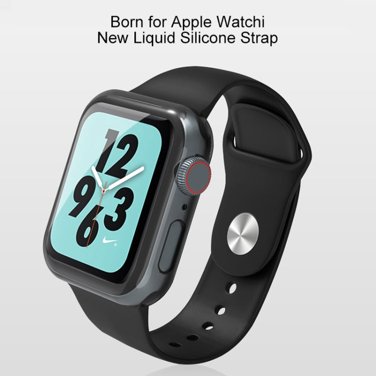 Mutural Liquid Silicone Watchband, For Apple Watch Series 7 41mm / 6 & SE & 5 & 4 40mm / 3 & 2 & 1 38mm, For Apple Watch Ultra 49mm / Series 8&7 45mm / SE 2&6&SE&5&4 44mm / 3&2&1 42mm