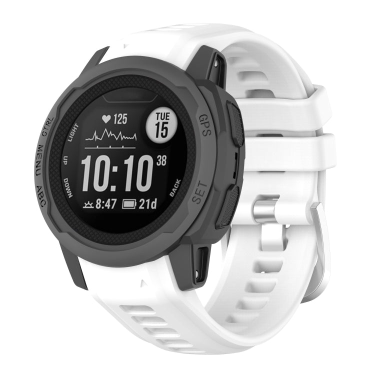 Silicone Stainless Steel Buckle Watch Band, For Garmin Instinct 2S