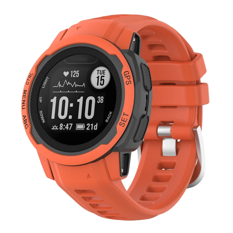 Silicone Stainless Steel Buckle Watch Band, For Garmin Instinct 2S