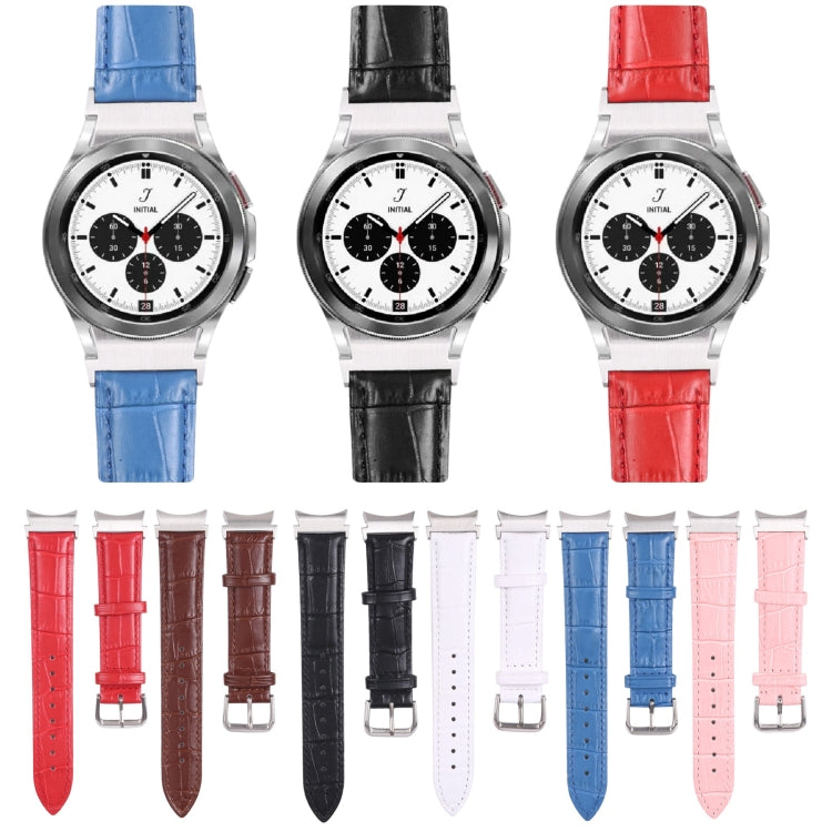 Slub Texture Leather Watch Band, For Samsung Galaxy Watch4 40mm/44mm