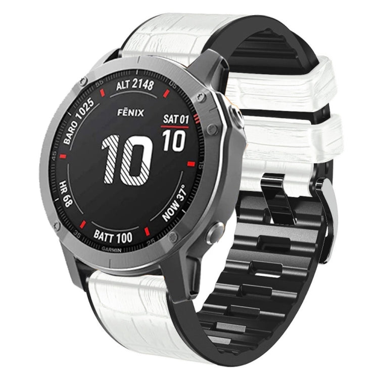 Crocodile Texture Silicone Leather Watch Band, For Garmin Fenix 7 / 6 / 5, For Garmin Fenix 7X / 6X / 5X