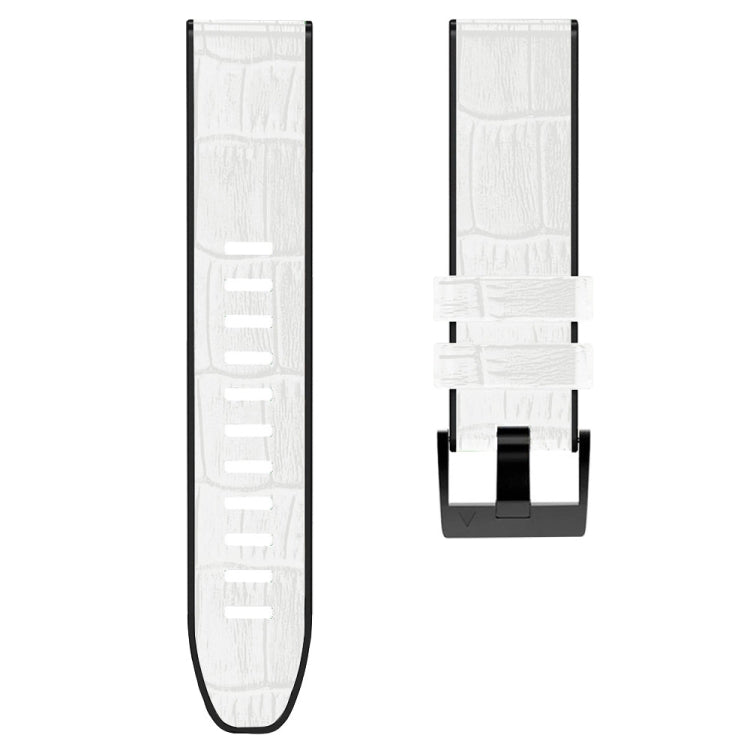 Crocodile Texture Silicone Leather Watch Band, For Garmin Fenix 7 / 6 / 5, For Garmin Fenix 7X / 6X / 5X