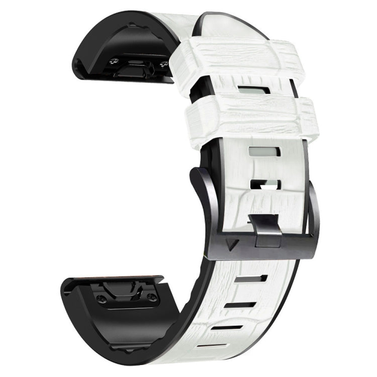 Crocodile Texture Silicone Leather Watch Band, For Garmin Fenix 7 / 6 / 5, For Garmin Fenix 7X / 6X / 5X