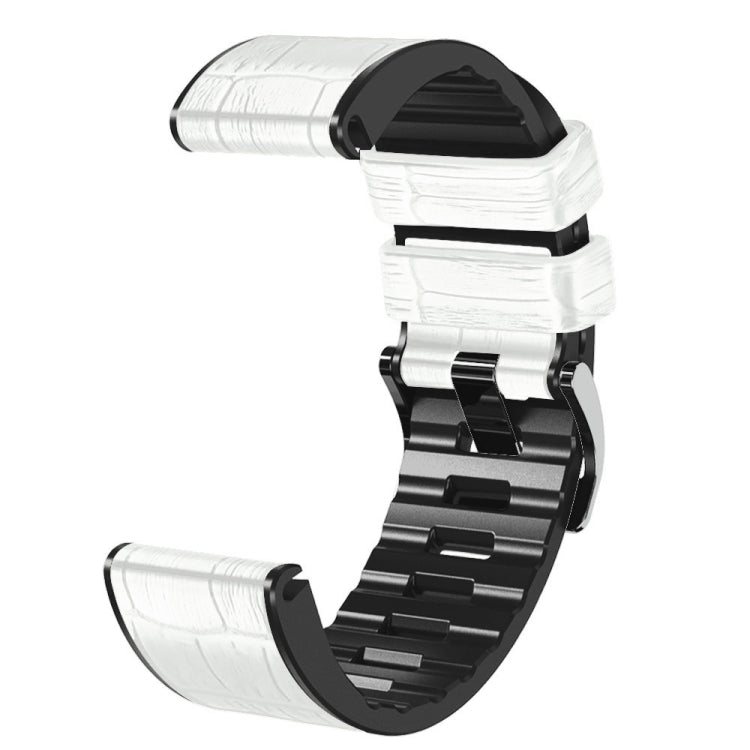 Crocodile Texture Silicone Leather Watch Band, For Garmin Fenix 7 / 6 / 5, For Garmin Fenix 7X / 6X / 5X