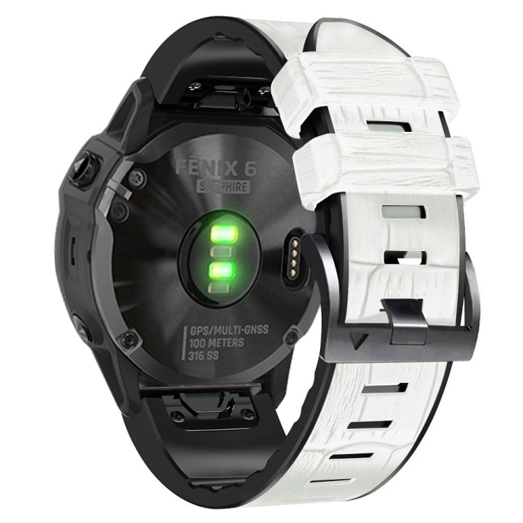 Crocodile Texture Silicone Leather Watch Band, For Garmin Fenix 7 / 6 / 5, For Garmin Fenix 7X / 6X / 5X