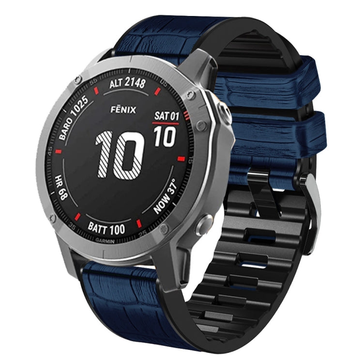 Crocodile Texture Silicone Leather Watch Band, For Garmin Fenix 7 / 6 / 5, For Garmin Fenix 7X / 6X / 5X