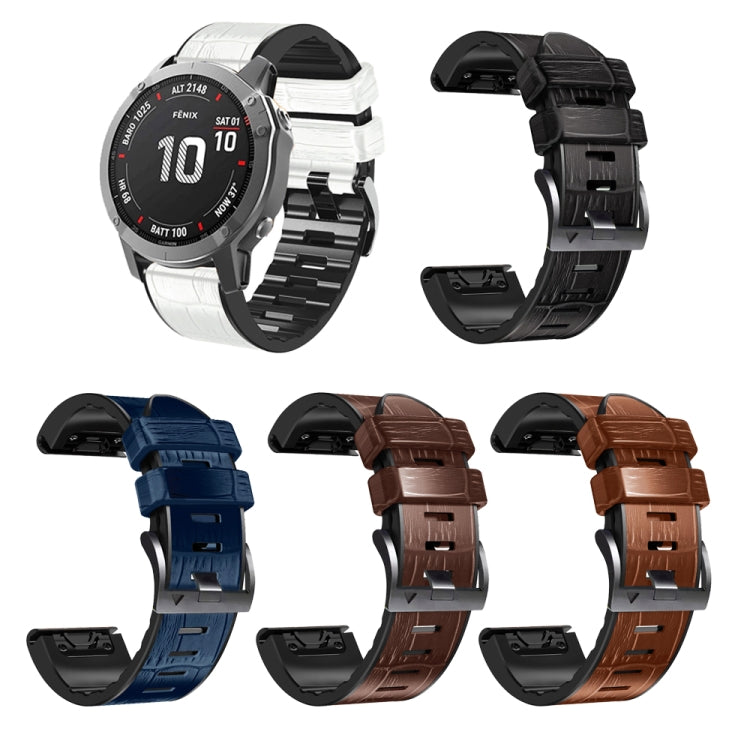 Crocodile Texture Silicone Leather Watch Band, For Garmin Fenix 7 / 6 / 5, For Garmin Fenix 7X / 6X / 5X