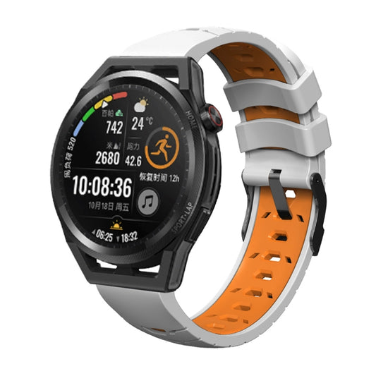 Trapezoidal Three-row Hole Silicone Watch Band, For Huawei Watch GT Runner