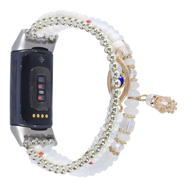 Eye Bead Chain Watch Band, For Fitbit Charge 5, For Fitbit Versa 3 / Sense