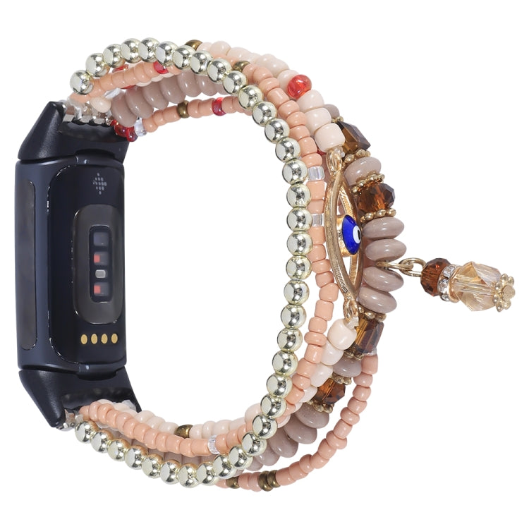 Eye Bead Chain Watch Band, For Fitbit Charge 5, For Fitbit Versa 3 / Sense