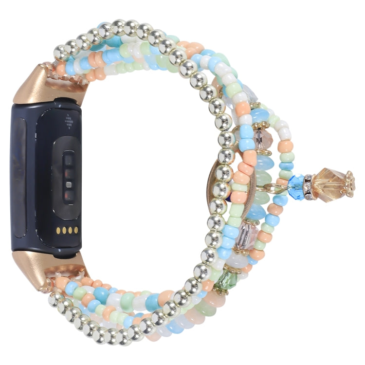 Eye Bead Chain Watch Band, For Fitbit Charge 5, For Fitbit Versa 3 / Sense