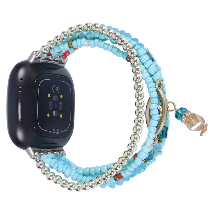 Eye Bead Chain Watch Band, For Fitbit Charge 5, For Fitbit Versa 3 / Sense