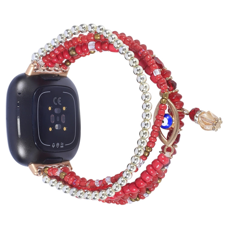 Eye Bead Chain Watch Band, For Fitbit Charge 5, For Fitbit Versa 3 / Sense