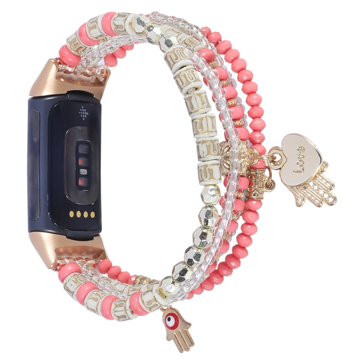Palm Bead Chain Watch Band, For Fitbit Charge 5, For Fitbit Versa 3 / Sense
