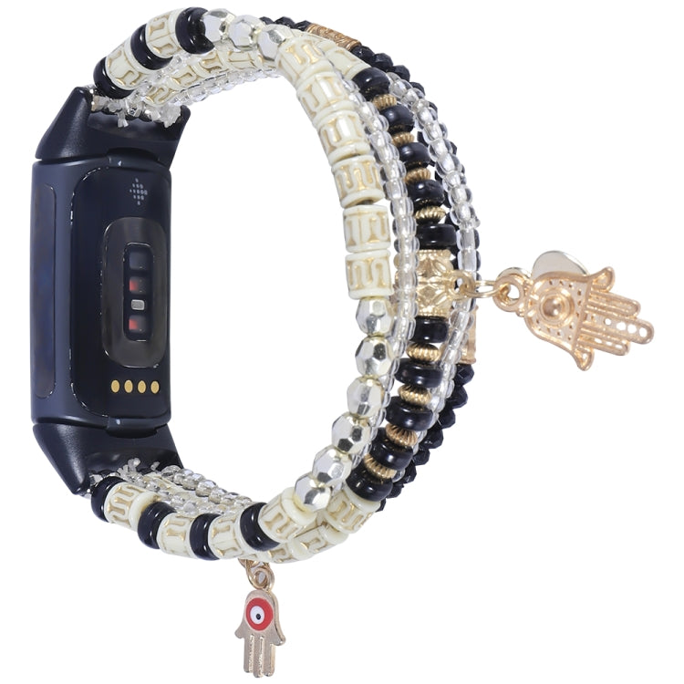Palm Bead Chain Watch Band, For Fitbit Charge 5, For Fitbit Versa 3 / Sense