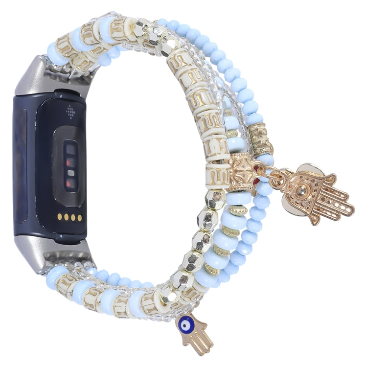 Palm Bead Chain Watch Band, For Fitbit Charge 5, For Fitbit Versa 3 / Sense