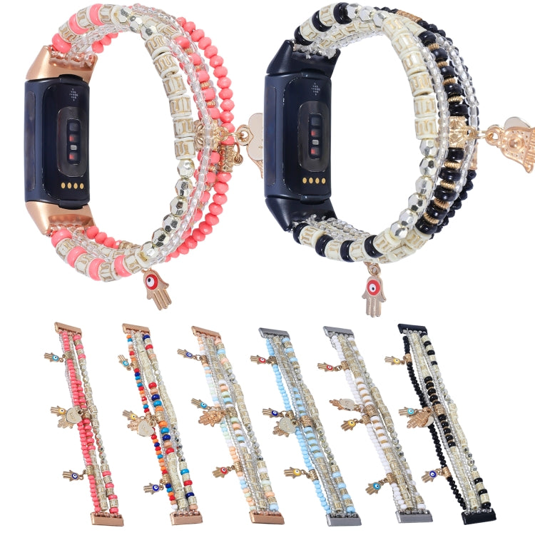 Palm Bead Chain Watch Band, For Fitbit Charge 5, For Fitbit Versa 3 / Sense