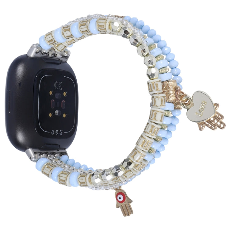 Palm Bead Chain Watch Band, For Fitbit Charge 5, For Fitbit Versa 3 / Sense