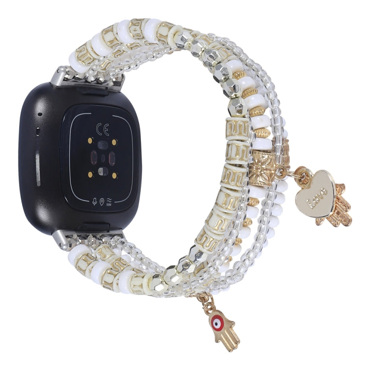 Palm Bead Chain Watch Band, For Fitbit Charge 5, For Fitbit Versa 3 / Sense