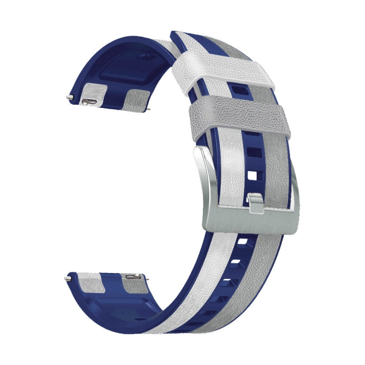 22mm Silicone + Leather Tri-color Watch Band, For Huawei Watch GT 3 Pro