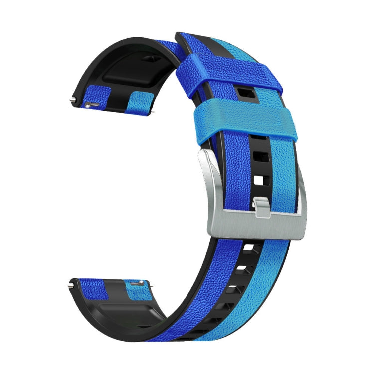 22mm Silicone + Leather Tri-color Watch Band, For Huawei Watch GT 3 Pro