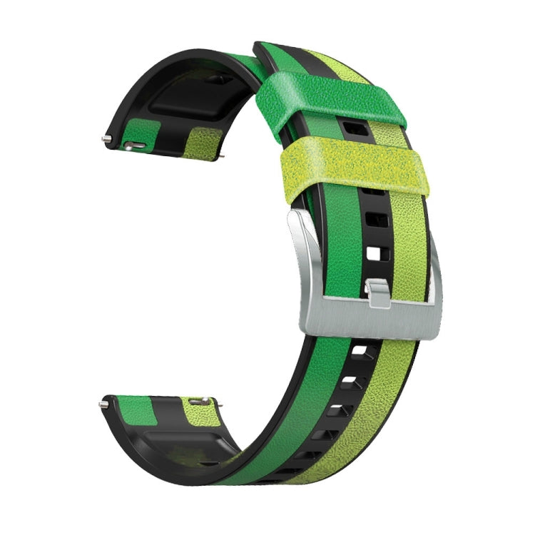 22mm Silicone + Leather Tri-color Watch Band, For Huawei Watch GT 3 Pro