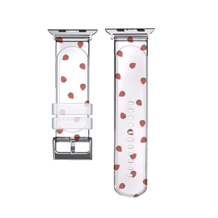 Square Buckle Transparent Watch Band For Apple Watch Series, 7 41mm / 6&SE&5&4 40mm / 3&2&1 38mm, 7 45mm / 6&SE&5&4 44mm / 3&2&1 42mm