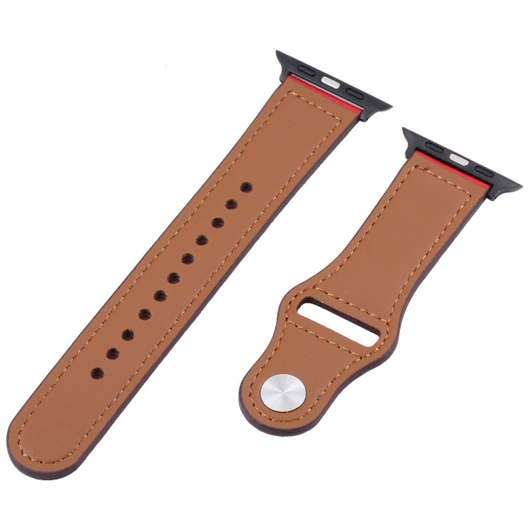 PU Leather Black Buckle Watch Band For Apple Watch Series, 7 45mm / 6&SE&5&4 44mm / 3&2&1 42mm, 7 41mm / 6&SE&5&4 40mm / 3&2&1 38mm