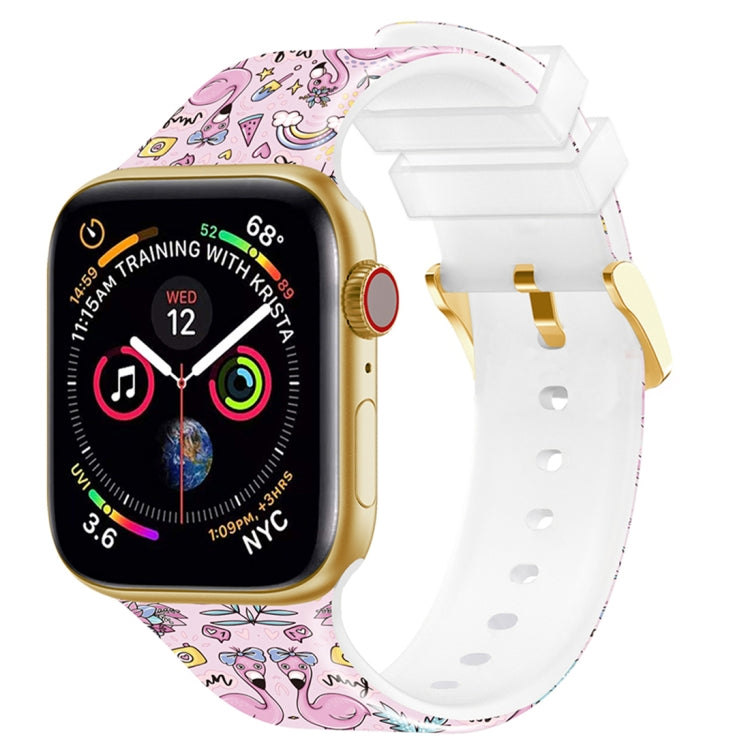 Square Buckle Color Printing Watch Band For Apple Watch Series, 7 45mm / 6&SE&5&4 44mm / 3&2&1 42mm, 7 41mm / 6&SE&5&4 40mm / 3&2&1 38mm