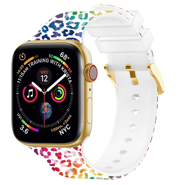 Square Buckle Color Printing Watch Band For Apple Watch Series, 7 45mm / 6&SE&5&4 44mm / 3&2&1 42mm, 7 41mm / 6&SE&5&4 40mm / 3&2&1 38mm