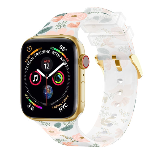 Square Buckle Transparent Watch Band For Apple Watch Series, 7 45mm / 6&SE&5&4 44mm / 3&2&1 42mm, 7 41mm / 6&SE&5&4 40mm / 3&2&1 38mm