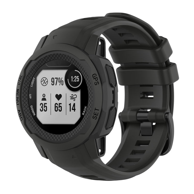 Solid Color Silicone Sports Watch Band, For Garmin Instinct 2S