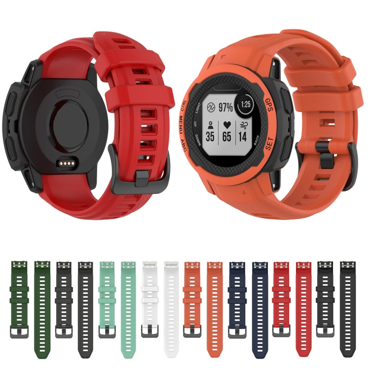 Solid Color Silicone Sports Watch Band, For Garmin Instinct 2S