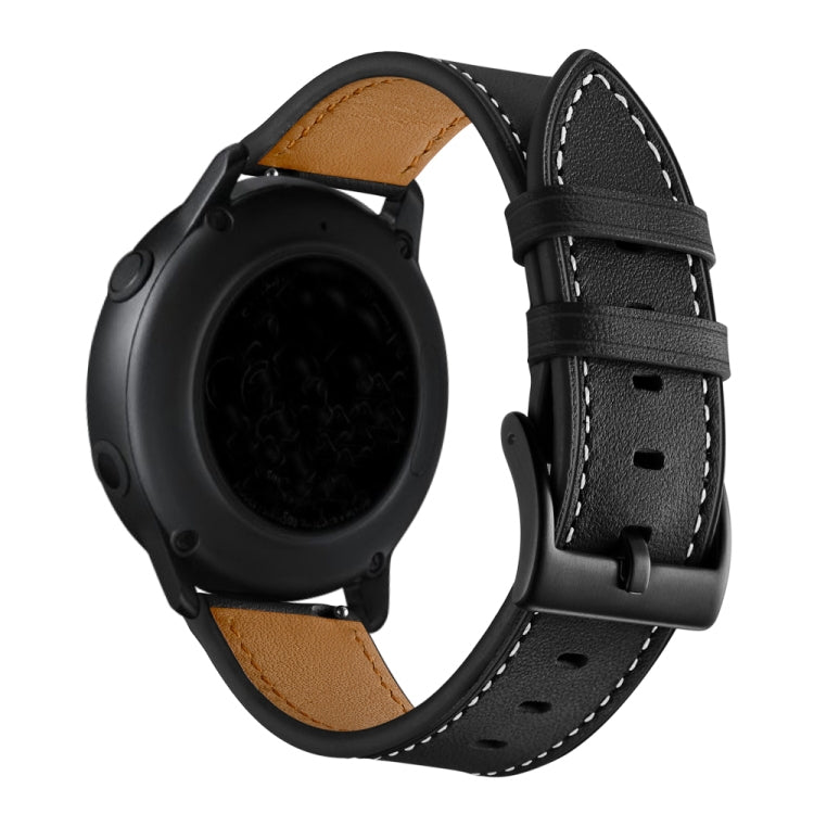 20mmFirst Layer Leather Sewing Thread Watch Band, For Huawei Watch GT3 Pro 43mm / 46mm