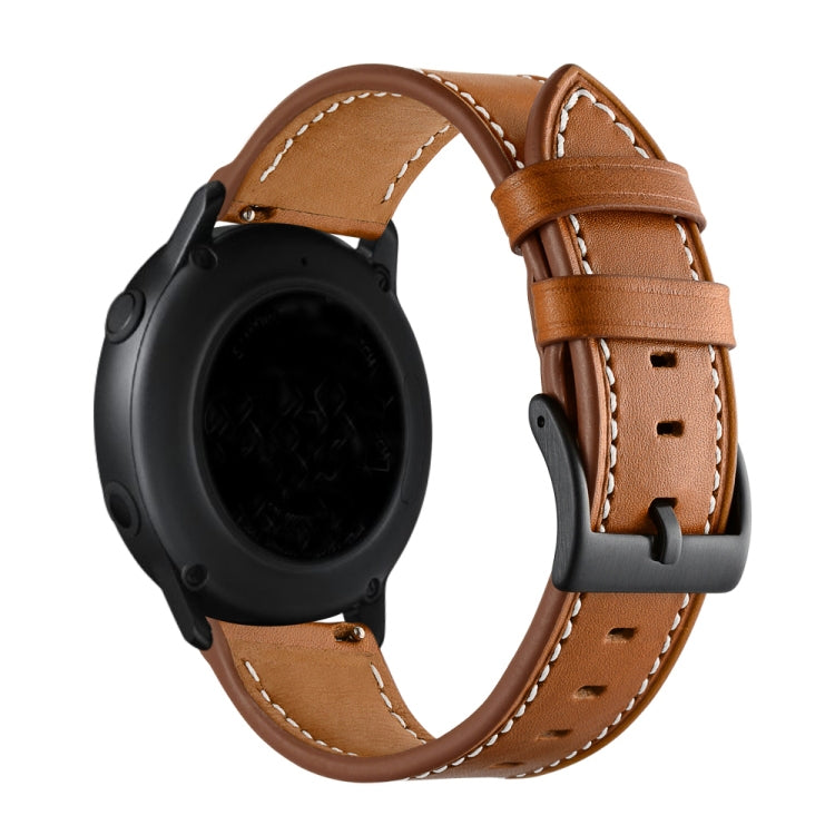 20mmFirst Layer Leather Sewing Thread Watch Band, For Huawei Watch GT3 Pro 43mm / 46mm