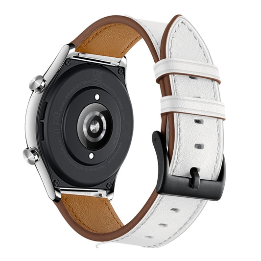 22mm Cowhide Leather Sewing Thread Watch Band, For Honor Watch GS 3